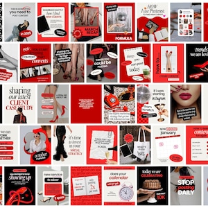 Red Social Media Template - Canva Template - Social Media Agency - Portrait Instagram Post - Bold Instagram - Red Modern Instagram Templates