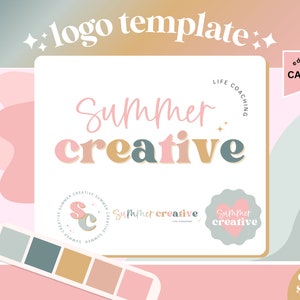 Colorful Logo Design - Bright Logo Design - Coach Logo - Small Business Logo - Boho Logo - Retro Logo - Logo Design For Business - GG02