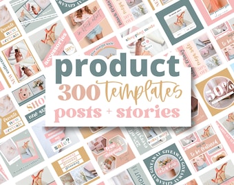300 Colorful Instagram Templates: Social Media Posts & Stories