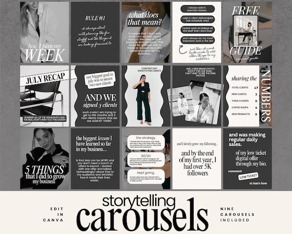Canva Carousel Templates: Beige Editorial Instagram Posts