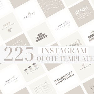 225 Instagram Quote Templates - Neutral Instagram Templates -  Canva Templates - Instagram Posts - Social Media Templates