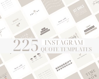 225 modelli di citazioni neutre per Instagram - Canva modificabili (download digitale)