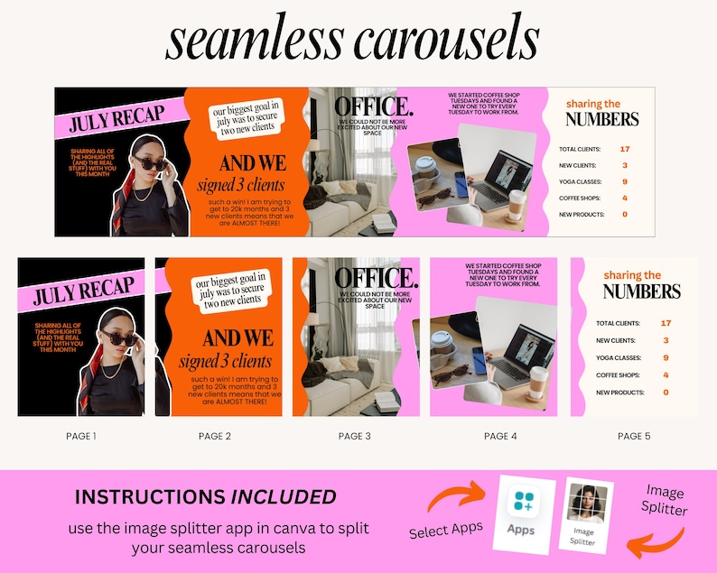 Storytelling Carousel Templates - Social Media Manager - Seamless ...