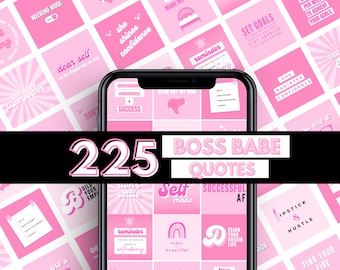 225 Girl Boss Instagram Quotes Templates: Social Media (Digital Download)