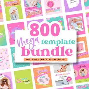 800 Bright Instagram Post Templates - Colorful Instagram Posts - Coach Instagram Templates - Instagram Quotes - Canva Instagram Posts, GG08