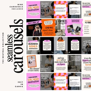 Storytelling Carousel Templates - Social Media Manager - Seamless Carousels  - Portrait Instagram Posts  - Bold Instagram - Content Creator