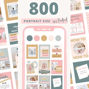 800 Colorful Pastel Instagram Templates - Canva Social Media Template - Instagram Templates for Business - Story Template - Carousels - GG02