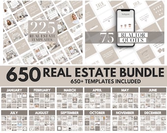 660 Real Estate Social Media Templates: Realtor Instagram (Digital Download)