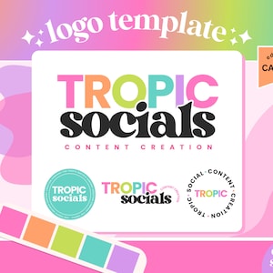Colorful Logo Design - Canva Logo Design - Small Business Logo - Shop Logo - Retro Logo - Bright Logo Design For Business - TS01