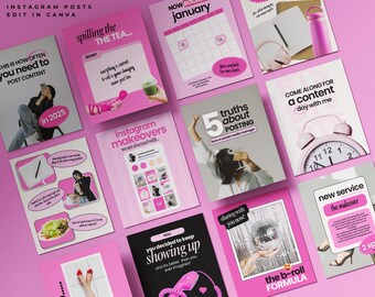 Bold Instagram Templates - Social Media Manager Marketing - Aesthetic Instagram Feed - Canva Templates for Coaches - Portrait Instagram