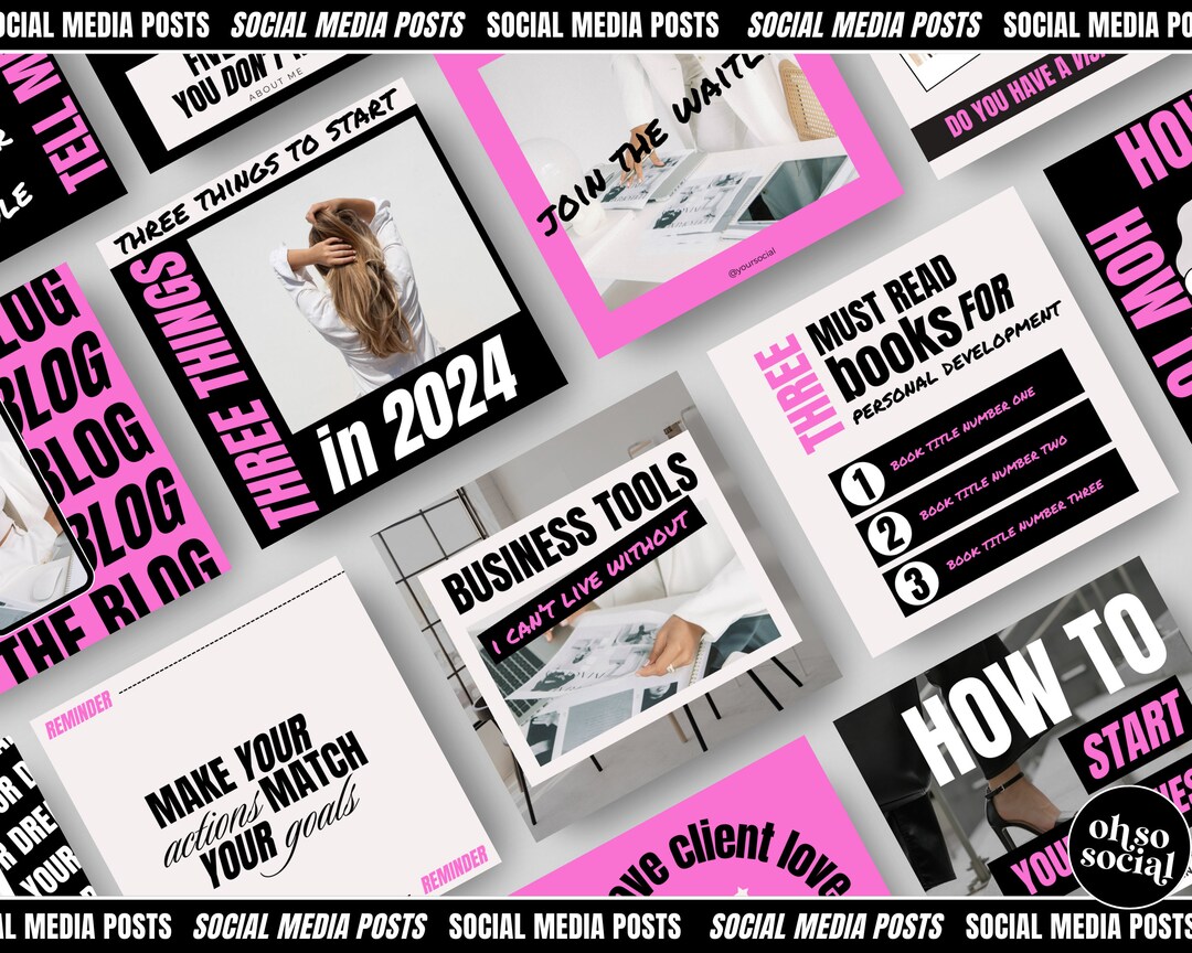 200 Black and White Instagram Templates: Social Media Canva Templates ...