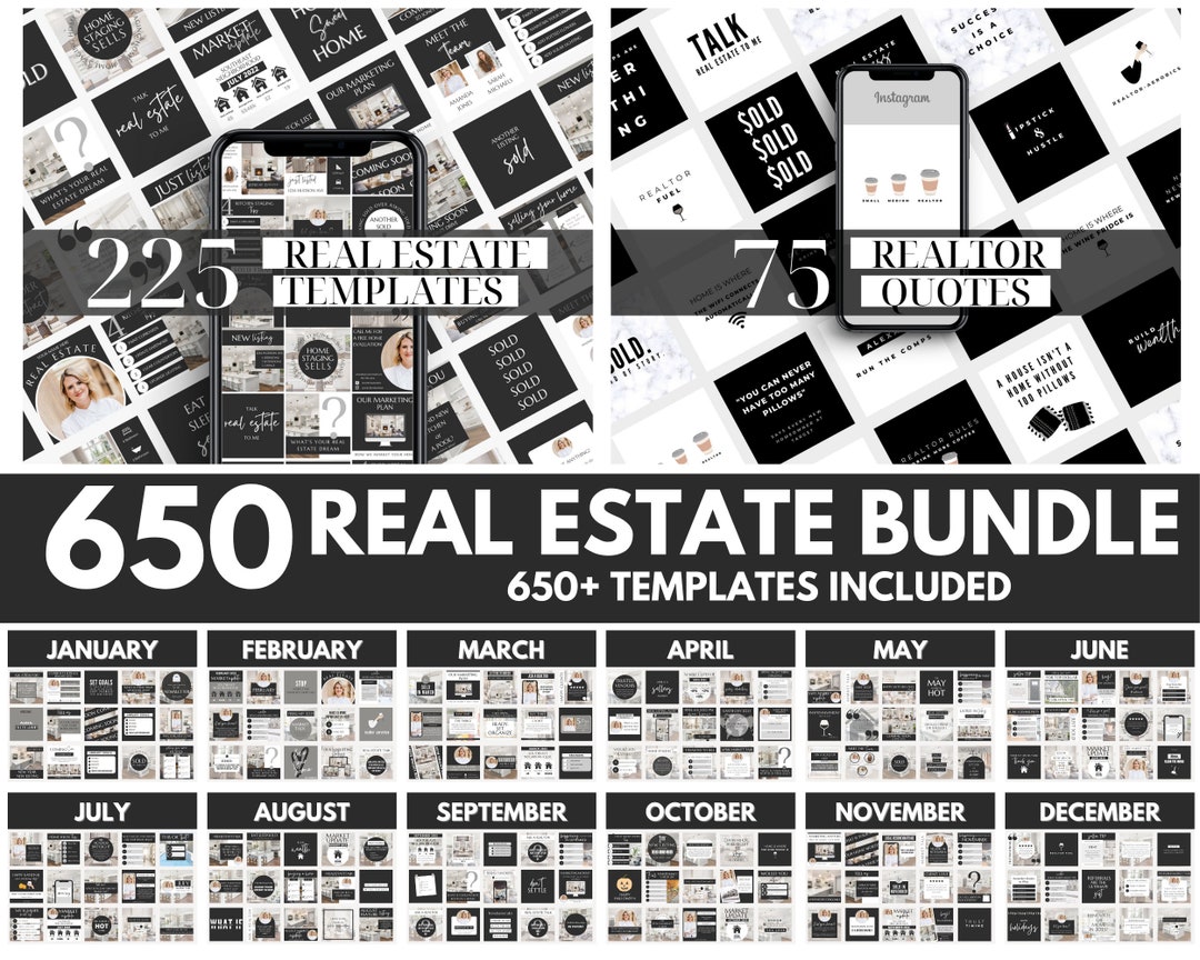 Real Estate Social Media Templates Real Estate Instagram Posts Realtor ...