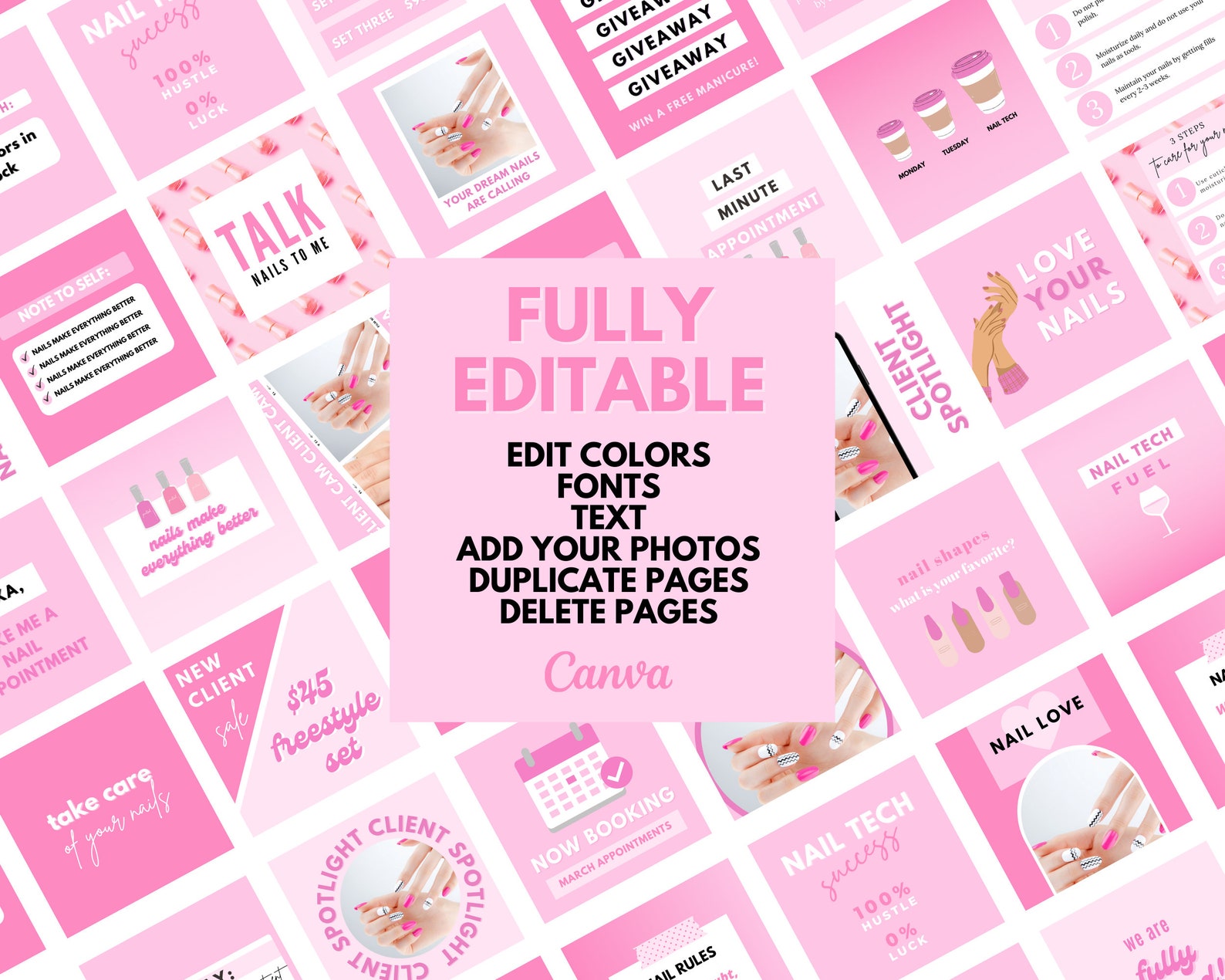 Nail Tech Instagram Post Nail Technician Social Media Etsy