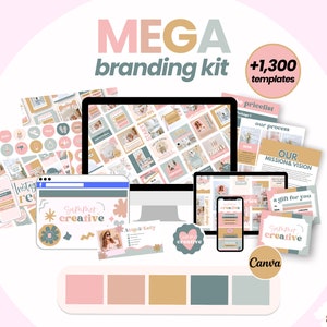 Kit de marque Canva - création de logo - kit de marque - modèles Instagram - modèle de logo Canva - kit réseaux sociaux - modèles de bobine - GG02