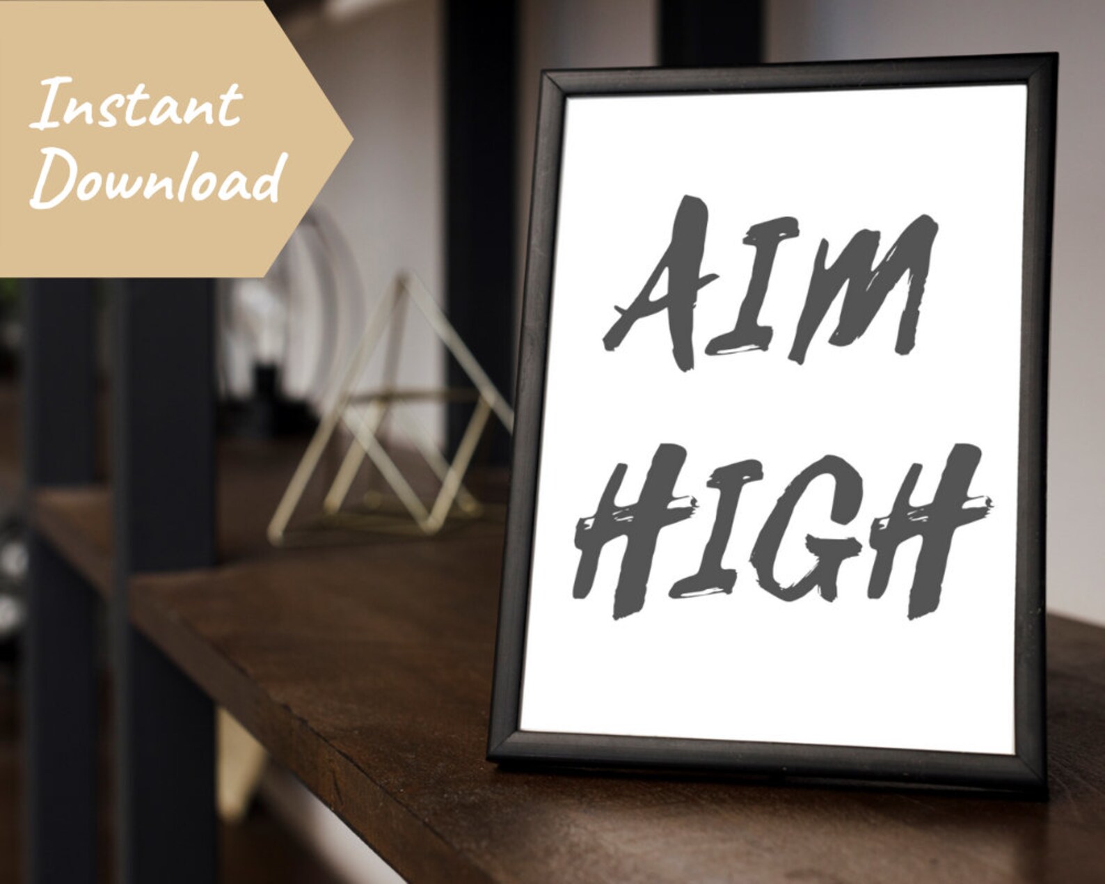 Aim High Printable Wall Art Typography Printable Quote Aim | Etsy