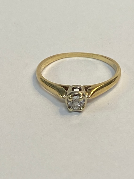 14K Gold Diamond Promise Ring