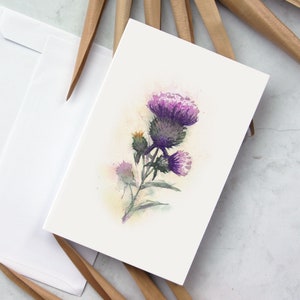 100 x 150 Distel Blumen Aquarell Druck Grußkarte