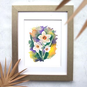 8 X 11 Loose Daffodil Original Watercolor Giclée Art Print