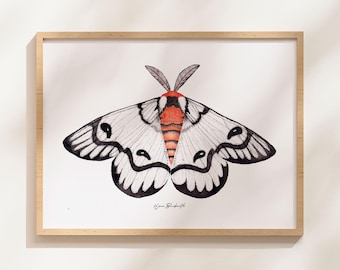 Impresión artística giclée en acuarela original de Hera Buckmoth
