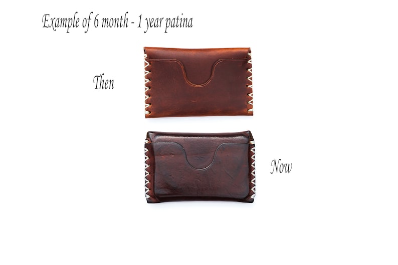 Cartera de cuero marrón de 1 bolsillo, tarjetero, cartera de bolsillo frontal minimalista, hecha a mano en Inglaterra imagen 10