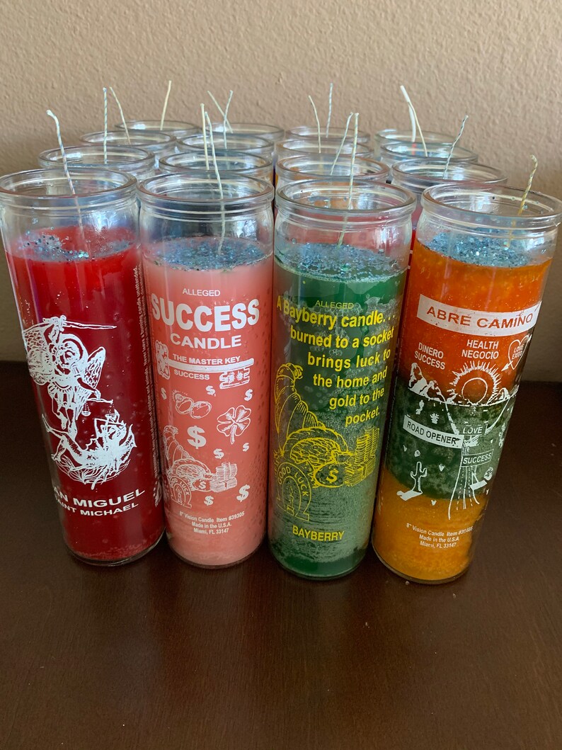 ENERGIZED AND ANOINTED Glass Candles Blessed and Consecrated / Bouji Kouran Santeria Velas Energizadas Voodoo Wicca Zodiac Cancer