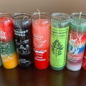 ENERGIZED AND ANOINTED Glass Candles | Blessed and Consecrated/Bouji Kouran| Santeria| Velas Energizadas| Voodoo| Wicca|