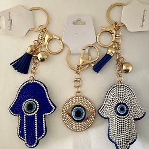 KEY CHAINS Evil Eye Protection and good luck/ Hamsa Keychain/