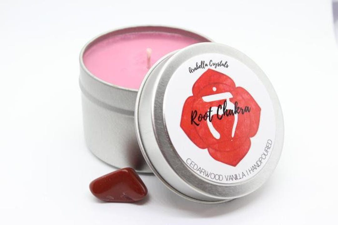 CHAKRA TIN CANDLES With Hidden Crystal Inside - Etsy