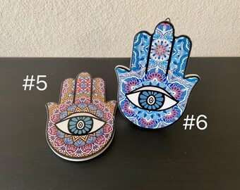 TRIVETS/HAMSA PLATES/ Ceramic Plates/Coasters/Evil Eye Decor/Mandala Plates