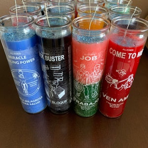 ENERGIZED AND ANOINTED Glass Candles Blessed and Consecrated / Bouji Kouran Santeria Velas Energizadas Voodoo Wicca image 3