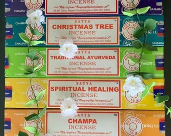 Satya Incense Sticks: Assorted Scents, Spiritual Aromatherapy.