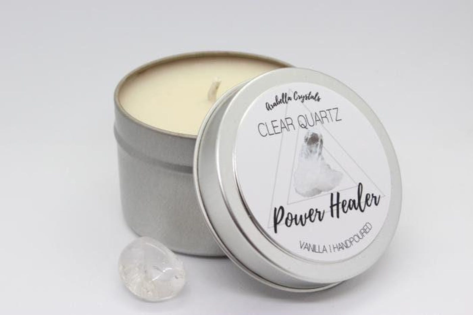 SCENTED CRYSTAL CANDLE With Hidden Crystal Inside/ Amazonite, Amethyst ...