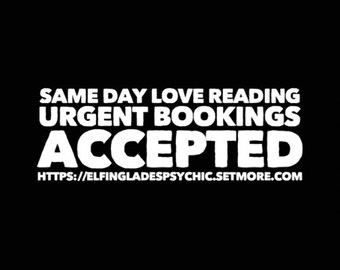 SAME DAY LOVE Reading Chat via Digital Download plus a Pdf Transcription Delivered By Email or Packaged + Sent via Post small charge