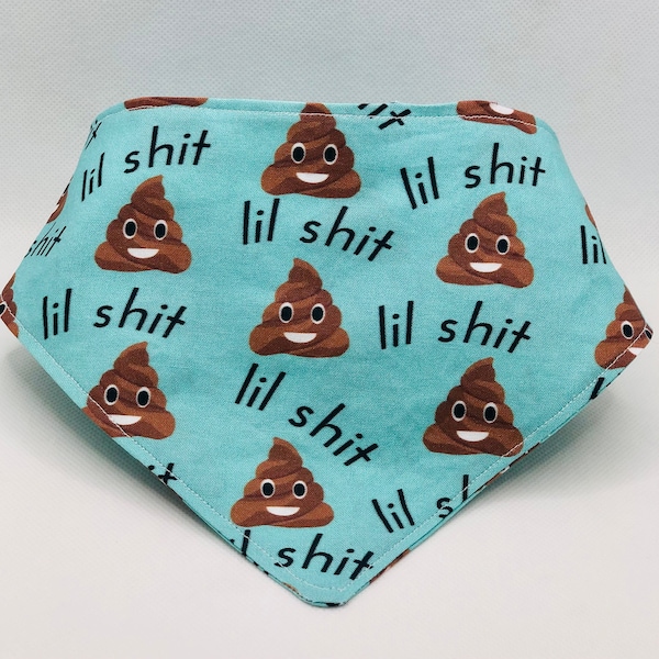 Explicit Lil Sh-t Poop Emoji Snap-On Dog Bandana