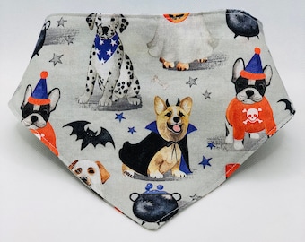 Trick-Or-Treat Halloween Dogs Snap-On Bandana