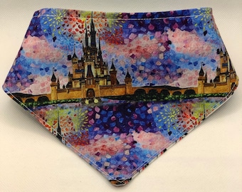Happiest Place on Earth - Disney World Reversible Snap-On Dog Bandana