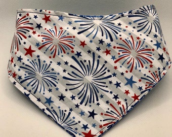 Fireworks & Stars Reversible Snap-On Bandana