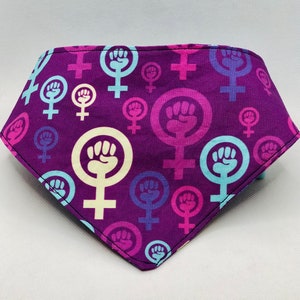 Feminist Girl Power Snap-On Dog Bandana