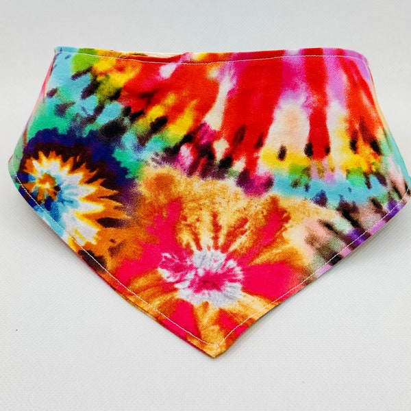 Groovy Tie-Dye Snap-On Dog Bandana