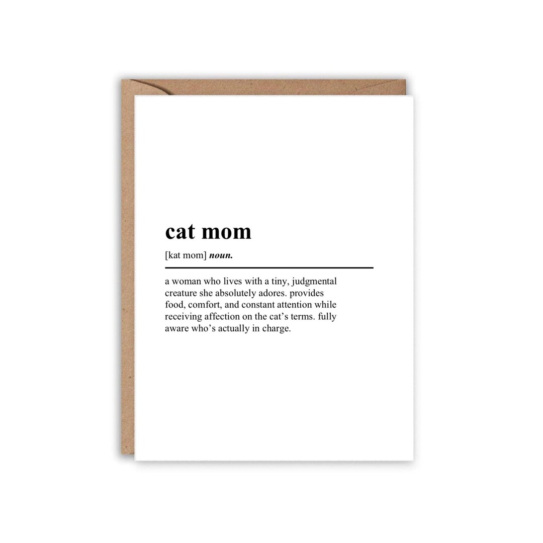 Cat Mom Card Printable - Funny Cat Lover Gift - Pet Owner Card - Cat ...
