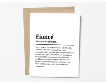 Fiance Definition Card -  Fiancé Birthday Card - Future Husband Wife - Birthday Card For Fiancé - Romantic Birthday Card - Birthday Card