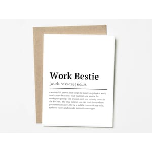 Work Bestie Definition Karte - Karte für Work Bestie - Work Bestie Geburtstagskarte - Freunde Geburtstagskarte - Blanko Geburtstagskarte - Digital