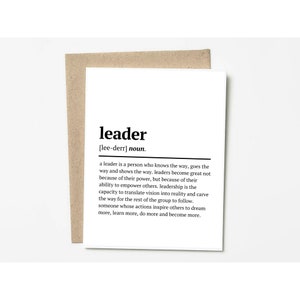 Leiter Definition Karte – motivierende Geburtstagskarte – neue Job Karte | Promotion Karte - Motivierende Karten - Positivity Card - New Business