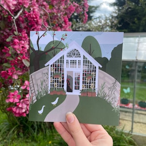 de voeux à effet de serre | de jardin | de voeux d'attribution de jardin | pouce vert | Noyau du chalet | Carte carrée vierge | Anniversaire