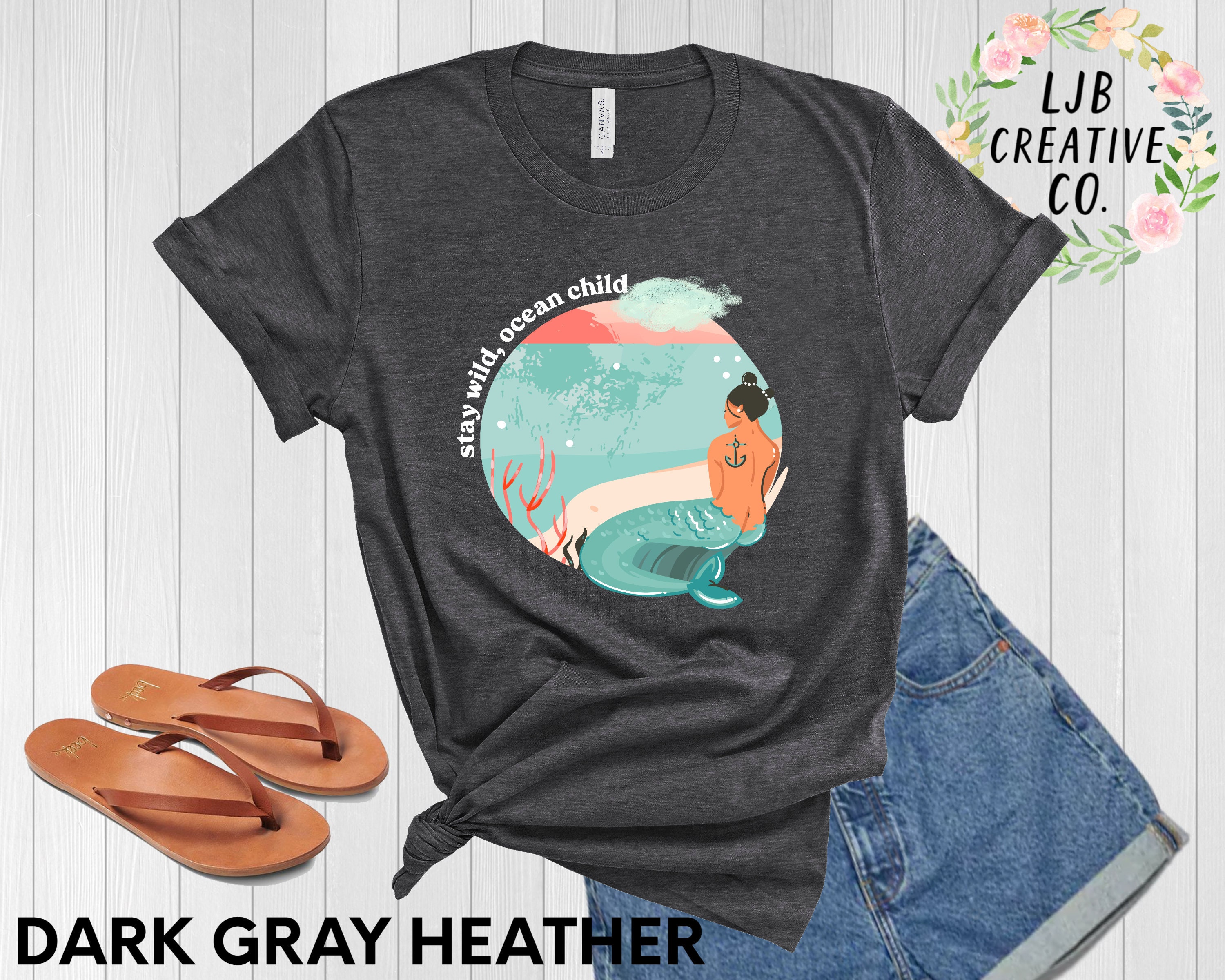 Stay Wild Ocean Child Mermaid Shirt Graphic Tee Ocean | Etsy