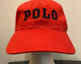 vintage Polo Ralph Lauren - Chapeau à lanières en cuir rouge