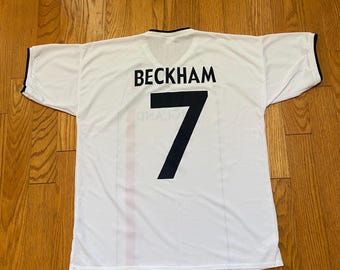 vintage équipe nationale de football d'Angleterre David Beckham # 7 maillot de football taille M