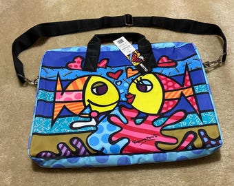 Bolsa para computadora portátil Romero Britto Estuche para manualidades de regalo Deeply in Love Fish