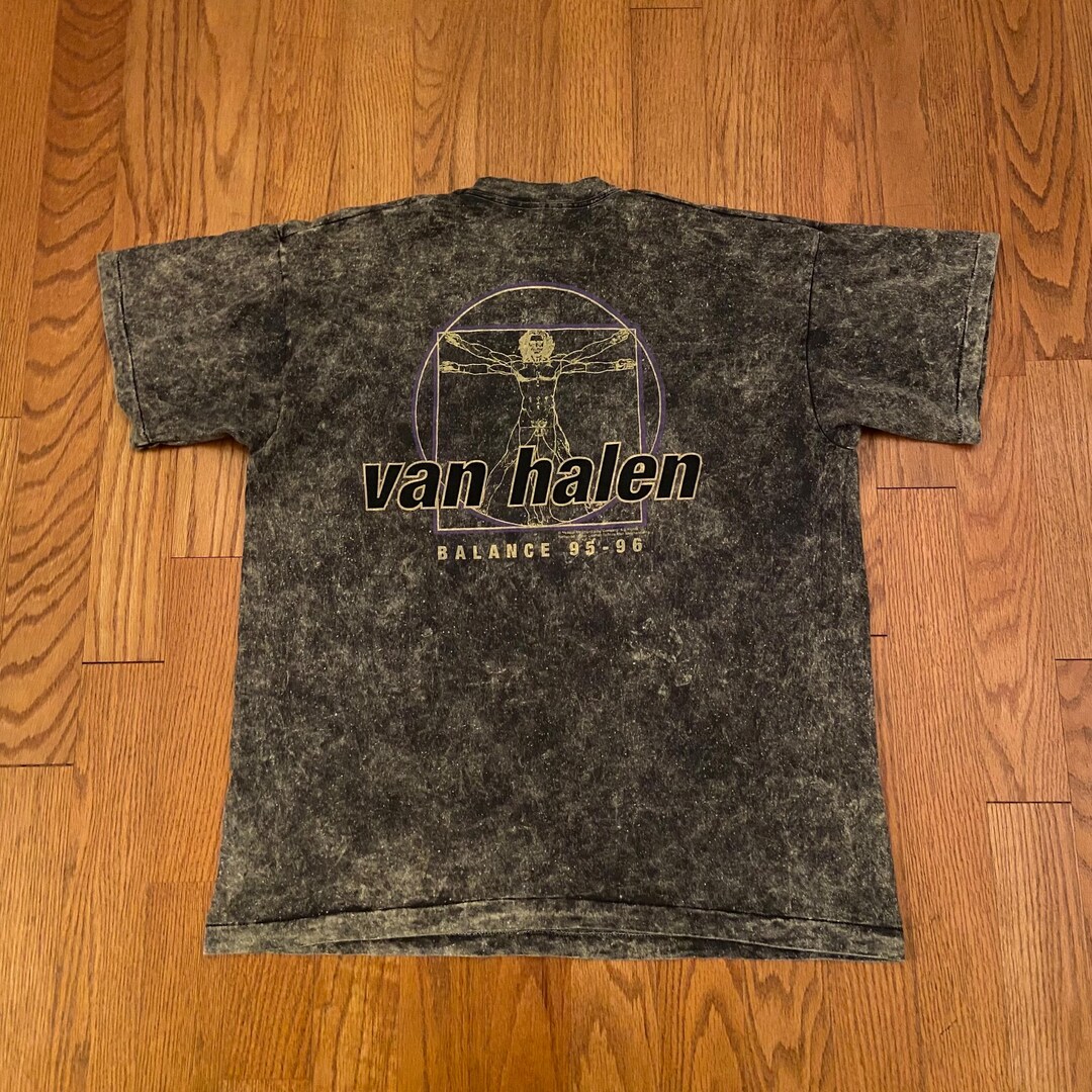 Vintage90s RARE Van Halen Balance Tour 1995 1997 Acid Wash Tee Shirt ...