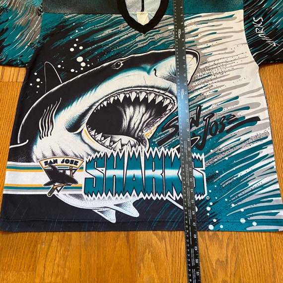 San Jose Sharks Hockey Jersey Vtg NHL Fanimation All Over Print XL Minty!